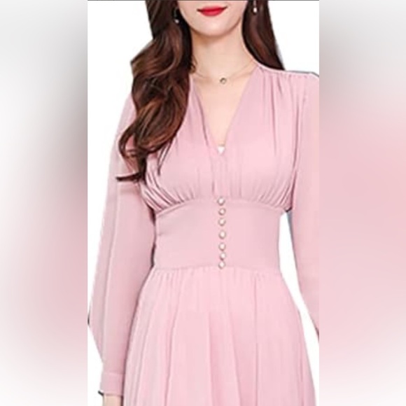 DAIFEIYUAN LIGHT PINK EMPIRE WAIST SPECIAL OCCASION FORMAL LONG DRESS SZ S - Picture 1 of 12